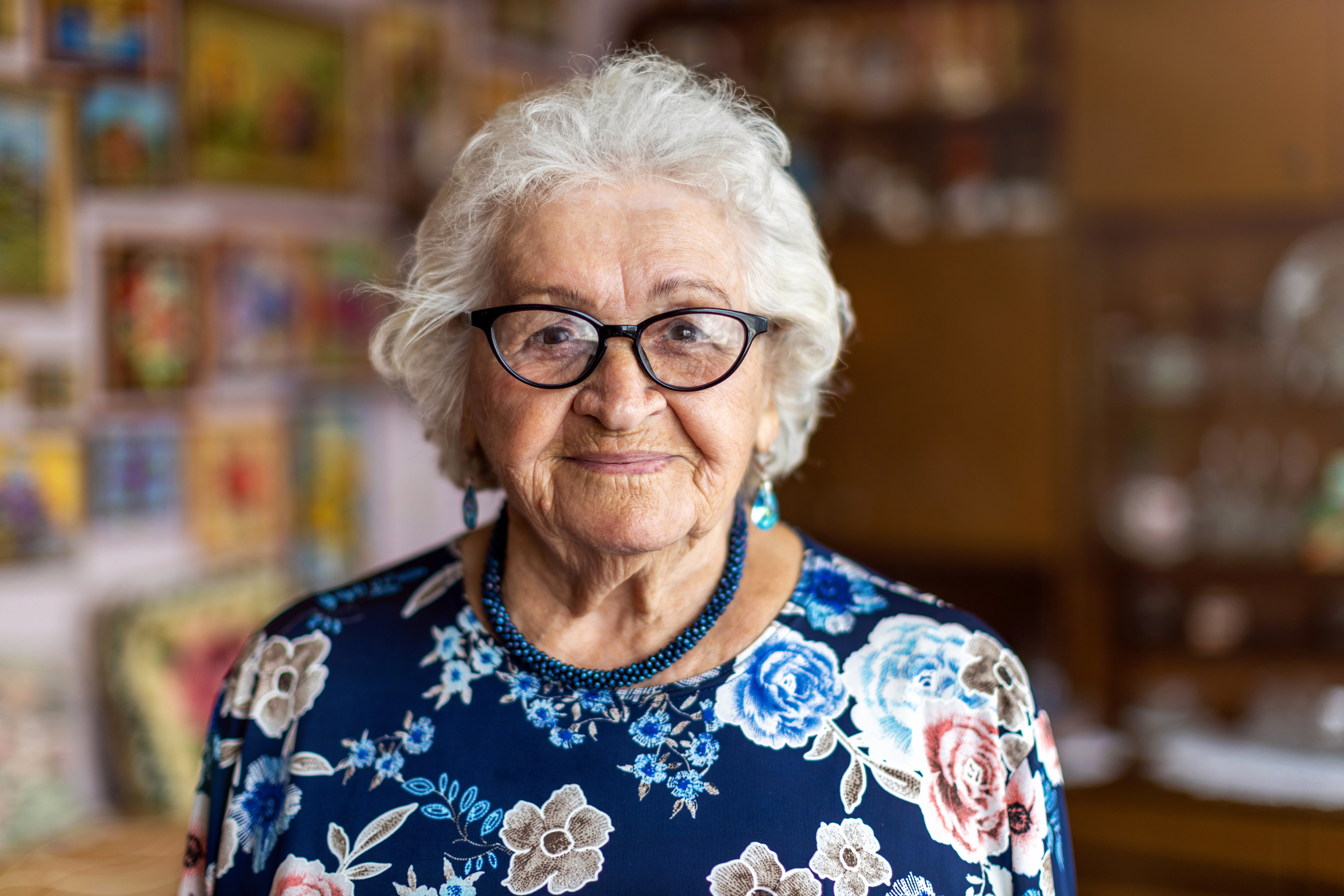 image of a smiling happy older woman